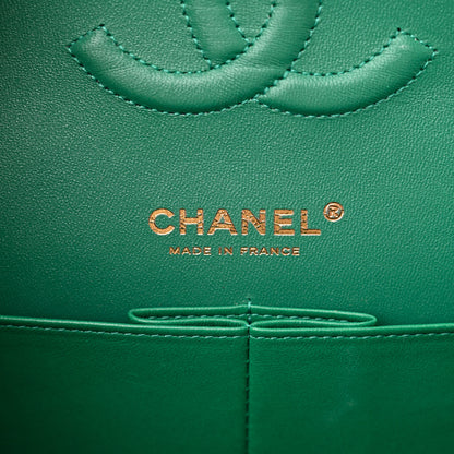 Chanel Iridescent Calfskin Quilted Medium Double Flap Green 6 of 12