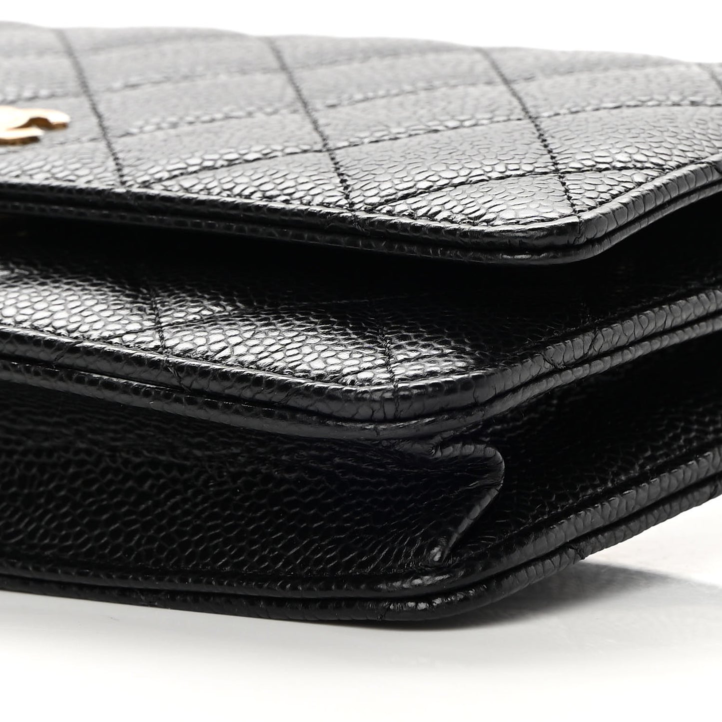 Caviar Quilted Wallet On Chain WOC Black