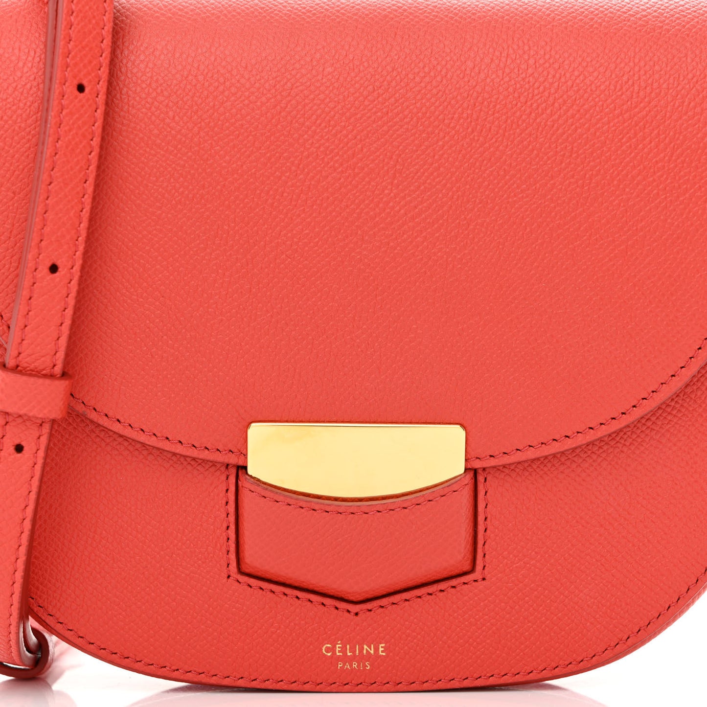 Grained Calfskin Small Trotteur Coquelicot