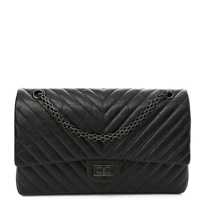Chanel Aged Calfskin Chevron Quilted 2.55 Reissue 226 So Black 1 of 10