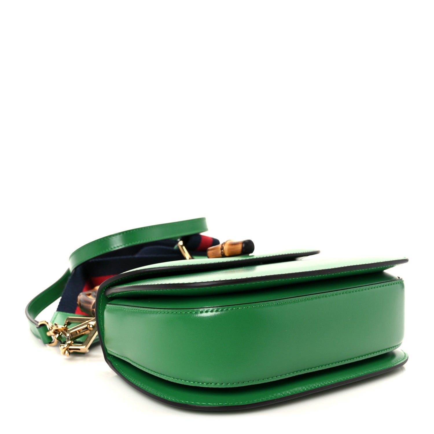 Gucci Boarded Dyana Lux Calfskin Web Small Bamboo 1947 Top Handle Bag Spring Green 5 of 11