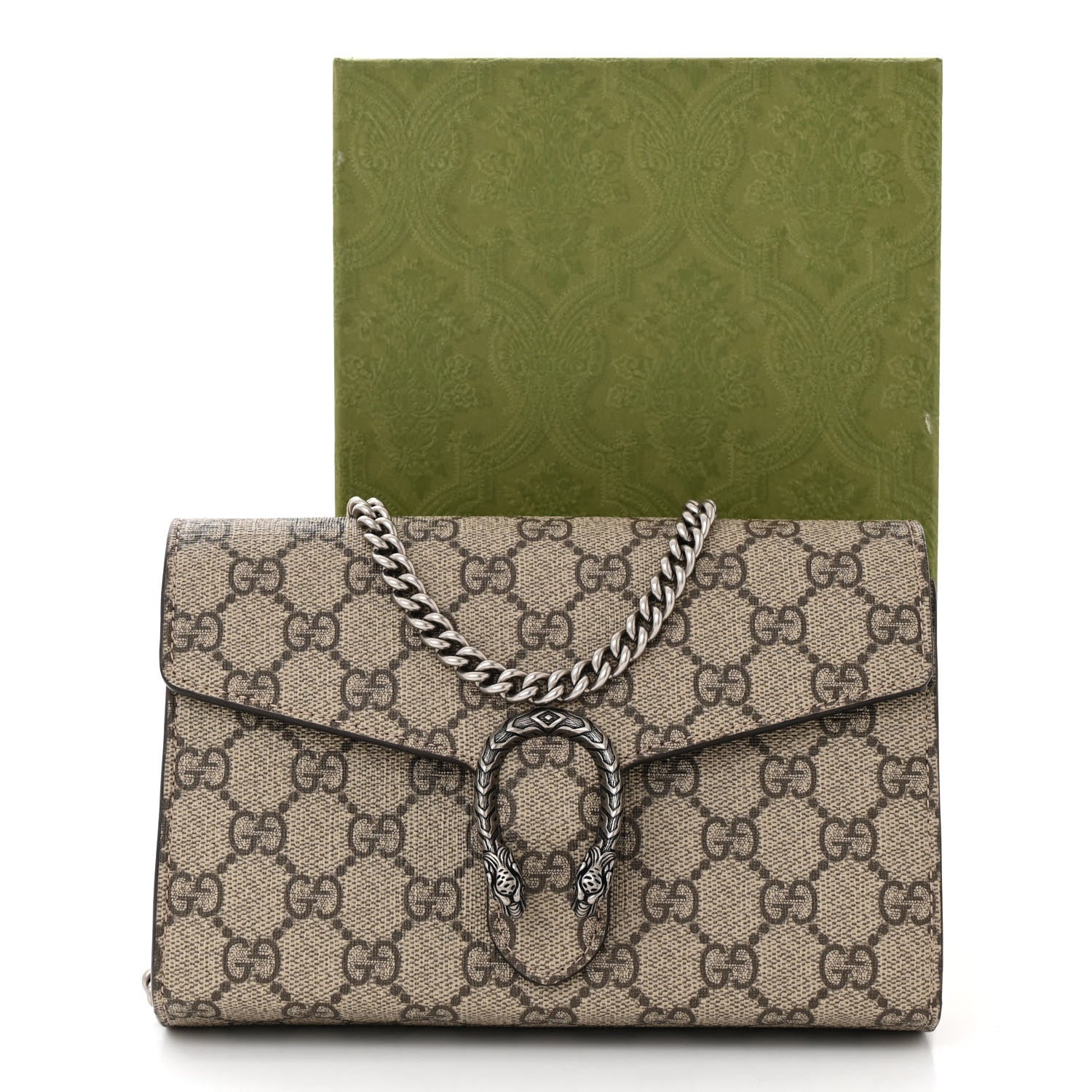 Gucci GG Supreme Monogram Mini Dionysus Chain Wallet Beige Taupe 12 of 12