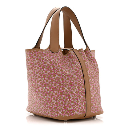 Hermes Swift Lucky Daisy Picotin Lock 18 PM Chai Rose White 4 of 13
