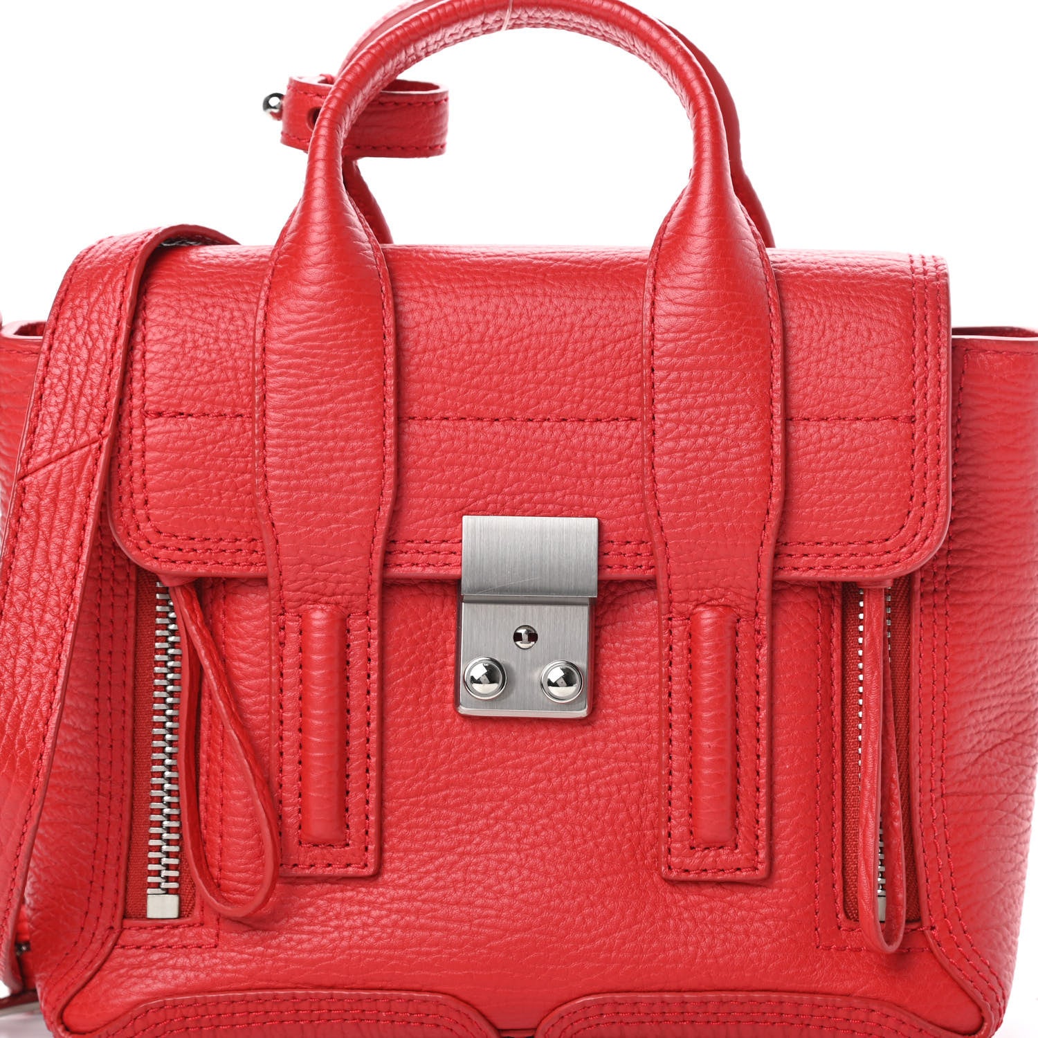 3.1 Phillip Lim Textured Calfskin Mini Pashli Satchel Red 8 of 12