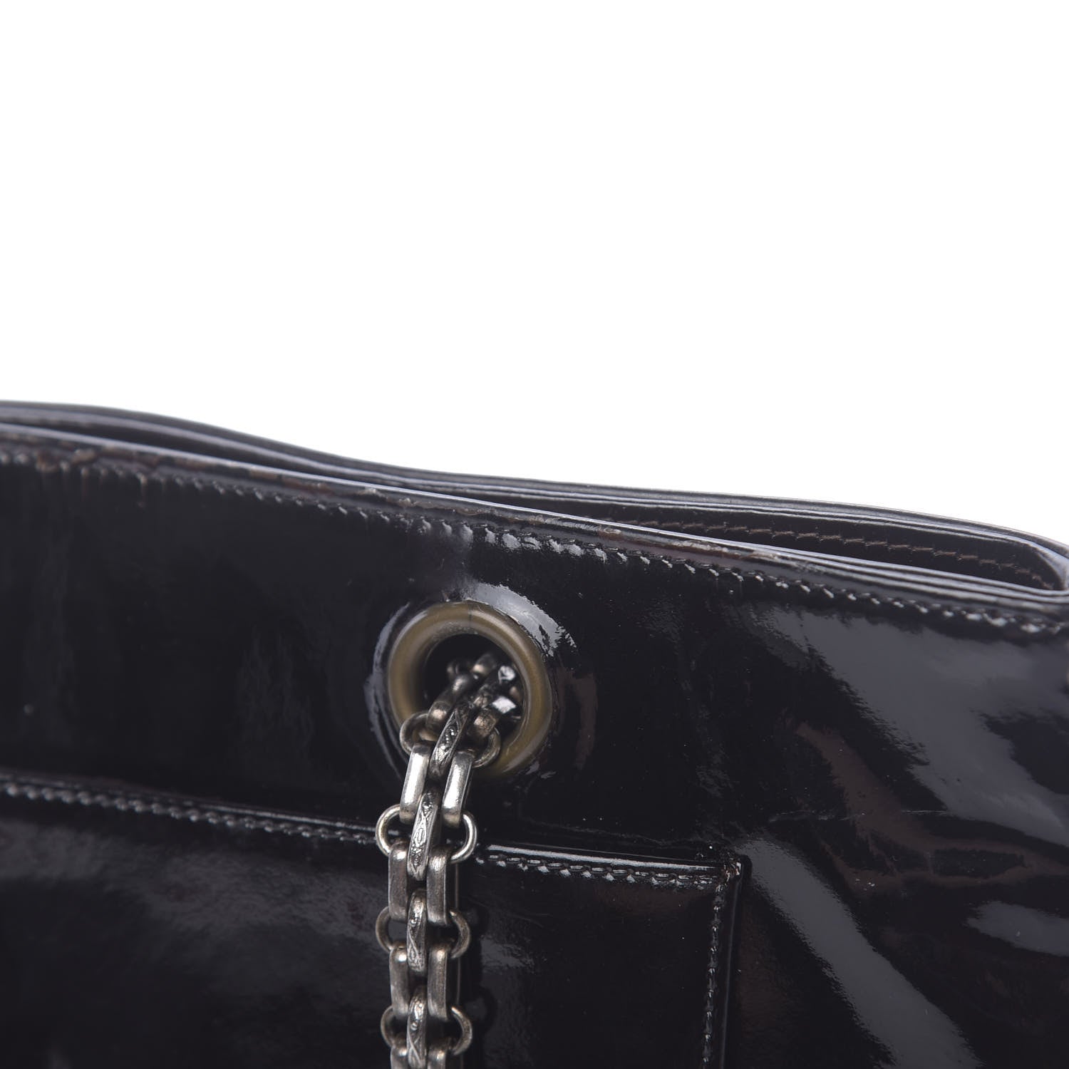 Chanel Patent Mademoiselle Tote Brown 11 of 11