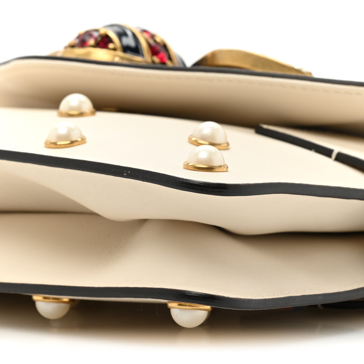 Gucci Nappa Pearl Studded Mini Queen Margaret Broadway Shoulder Bag Mystic White 8 of 10