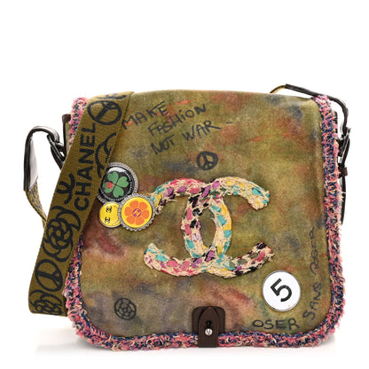 Chanel Washed Toile Graffiti On The Pavements Messenger Khaki Multicolor 1 of 13