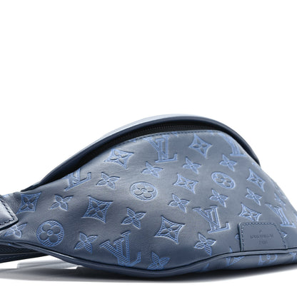 Louis Vuitton Calfskin Monogram Shadow Discovery Bumbag PM Blue 7 of 8