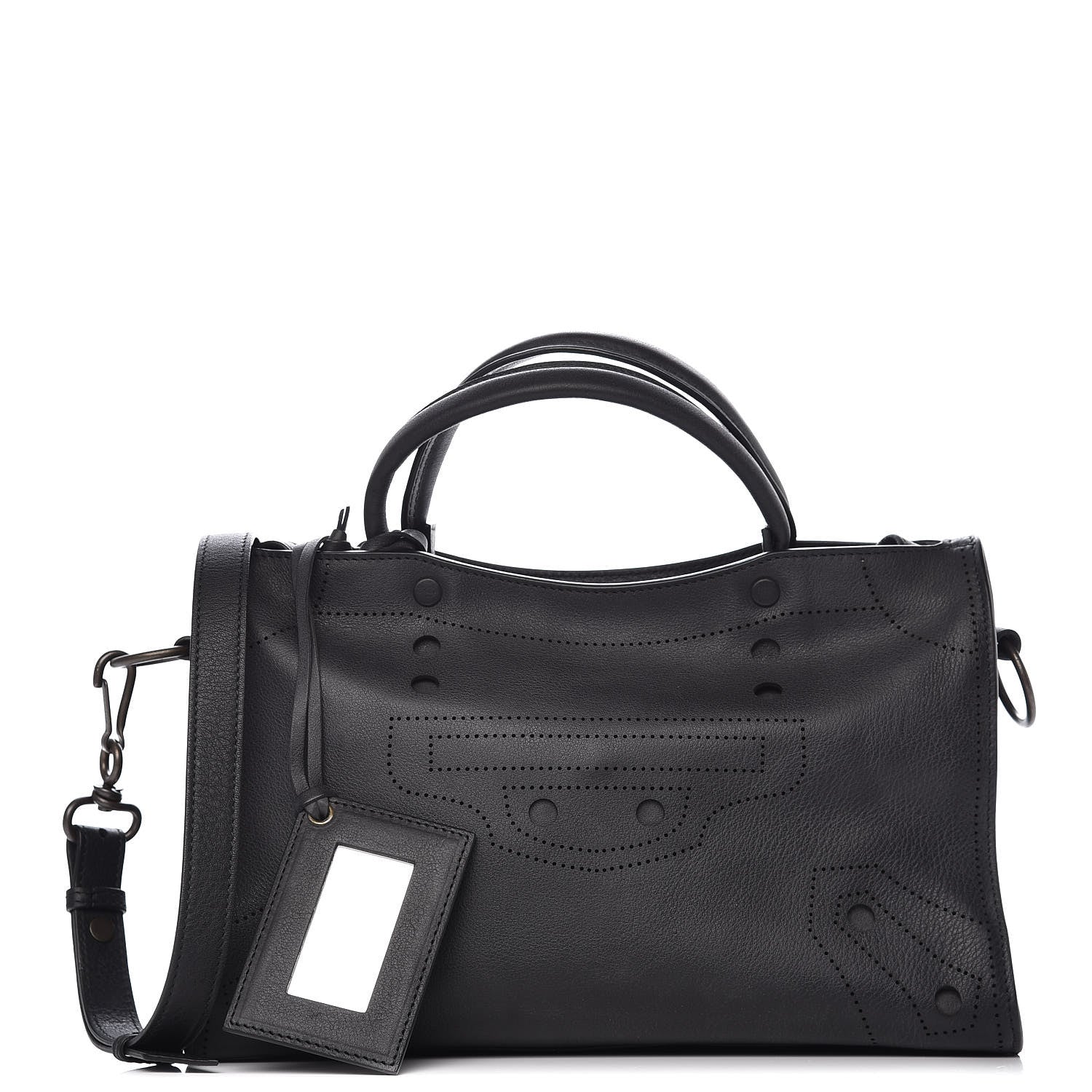 Balenciaga Veau Soyeux Perforated Blackout Hardware S City Black 1 of 12