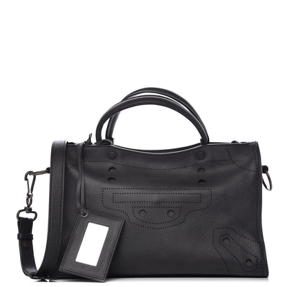 Balenciaga Veau Soyeux Perforated Blackout Hardware S City Black 1 of 12