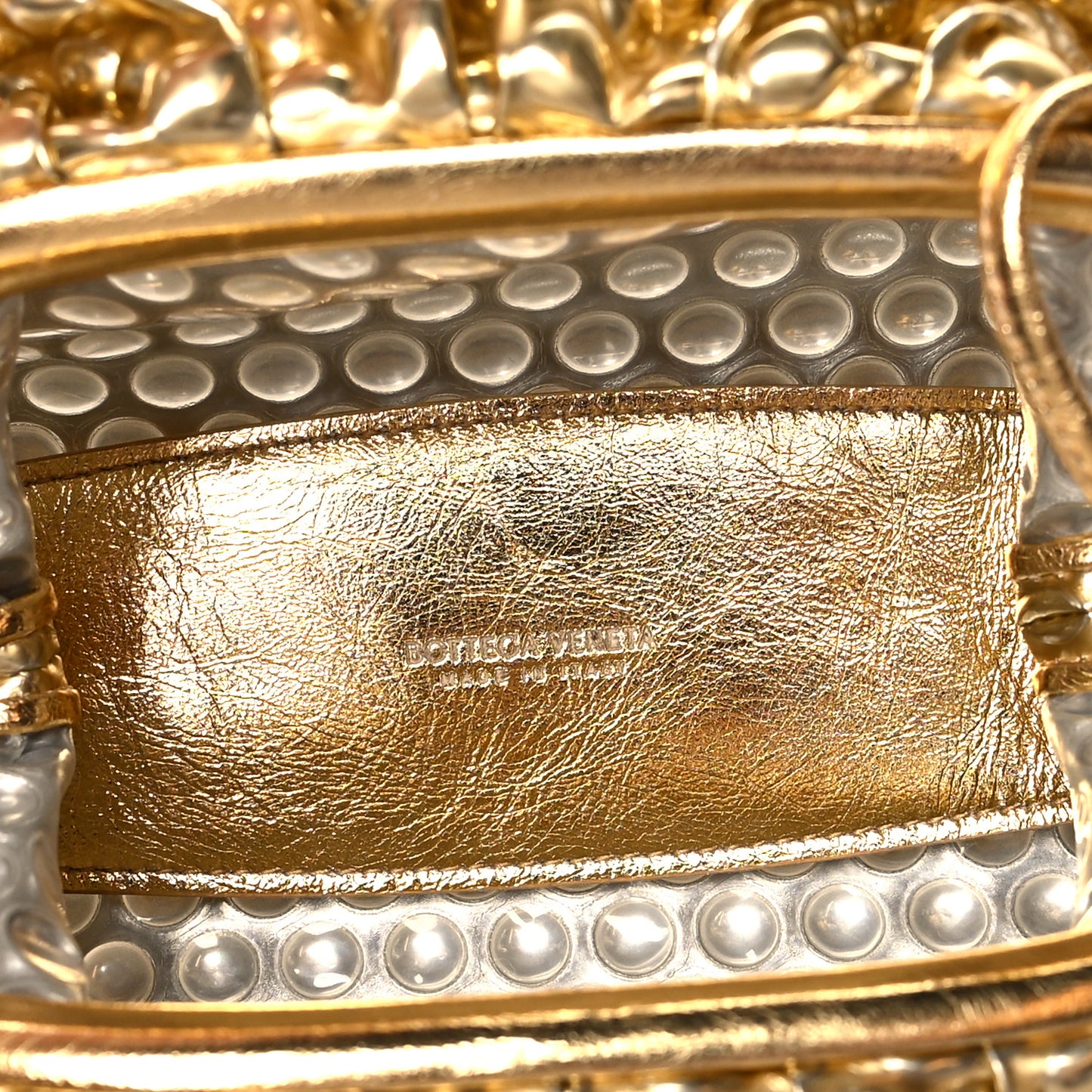 Metallic Fabric Bubble Wrap The Mini Pouch Gold