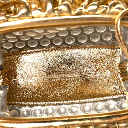 Bottega Veneta Metallic Fabric Bubble Wrap The Mini Pouch Gold 5 of 9