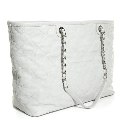 Chanel Grained Calfskin Quilted Large Daily Shopping Tote Light Grey 4 of 8