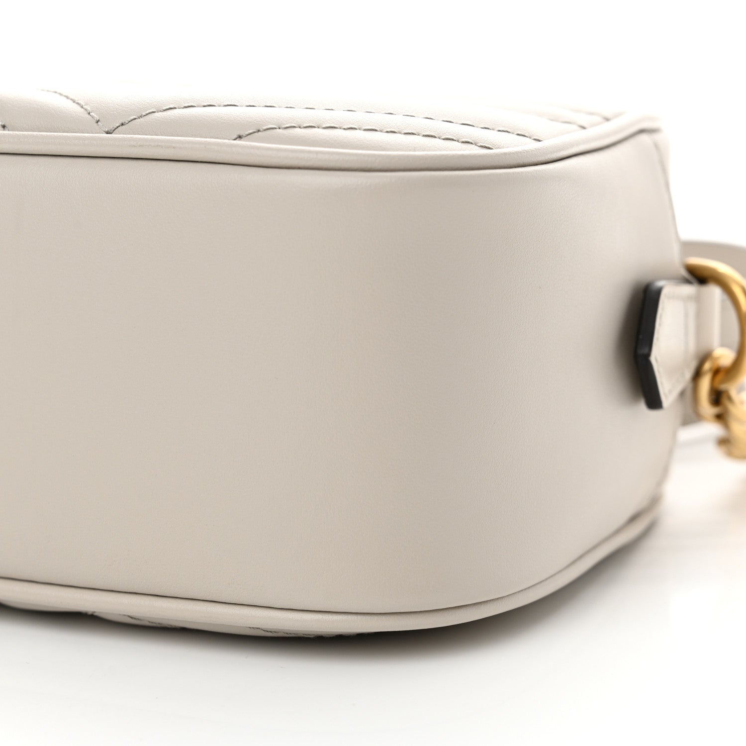 Gucci Calfskin Matelasse Small GG Marmont Chain Shoulder Bag Light Grey 10 of 11