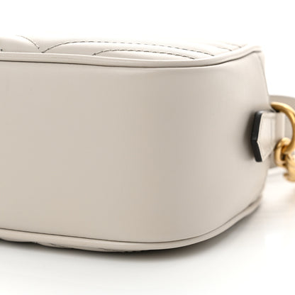 Gucci Calfskin Matelasse Small GG Marmont Chain Shoulder Bag Light Grey 10 of 11