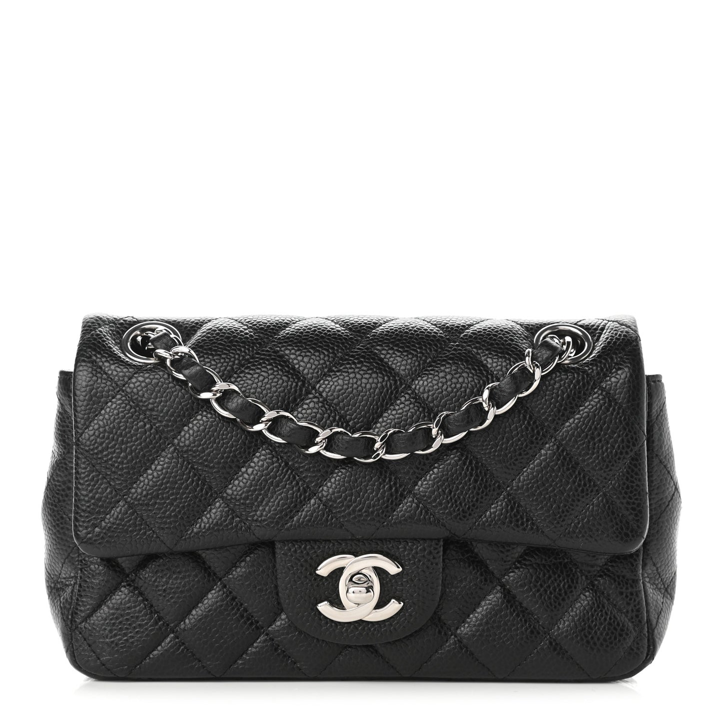 Caviar Quilted Mini Rectangular Flap Black