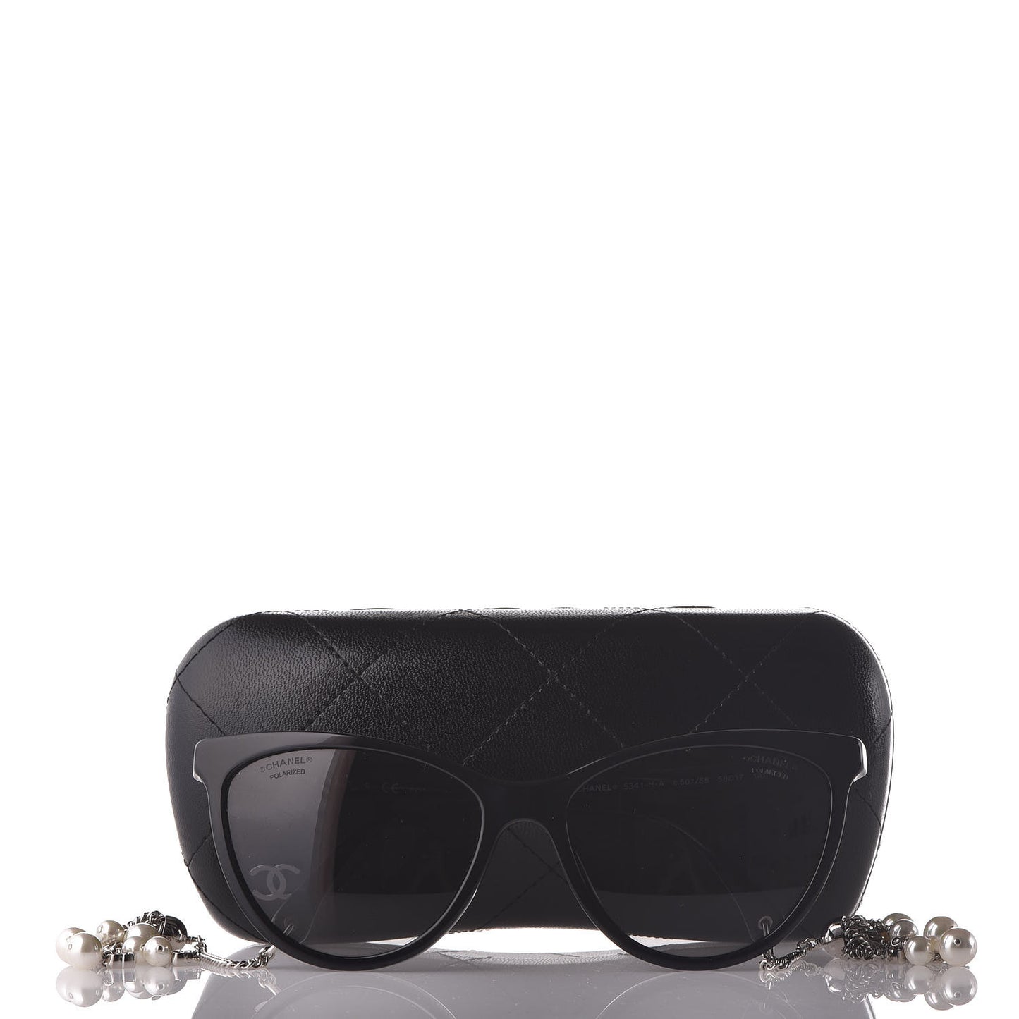 Acetate Polarized Fantasy Pearl Cat Eye Sunglasses 5341-H-A Black