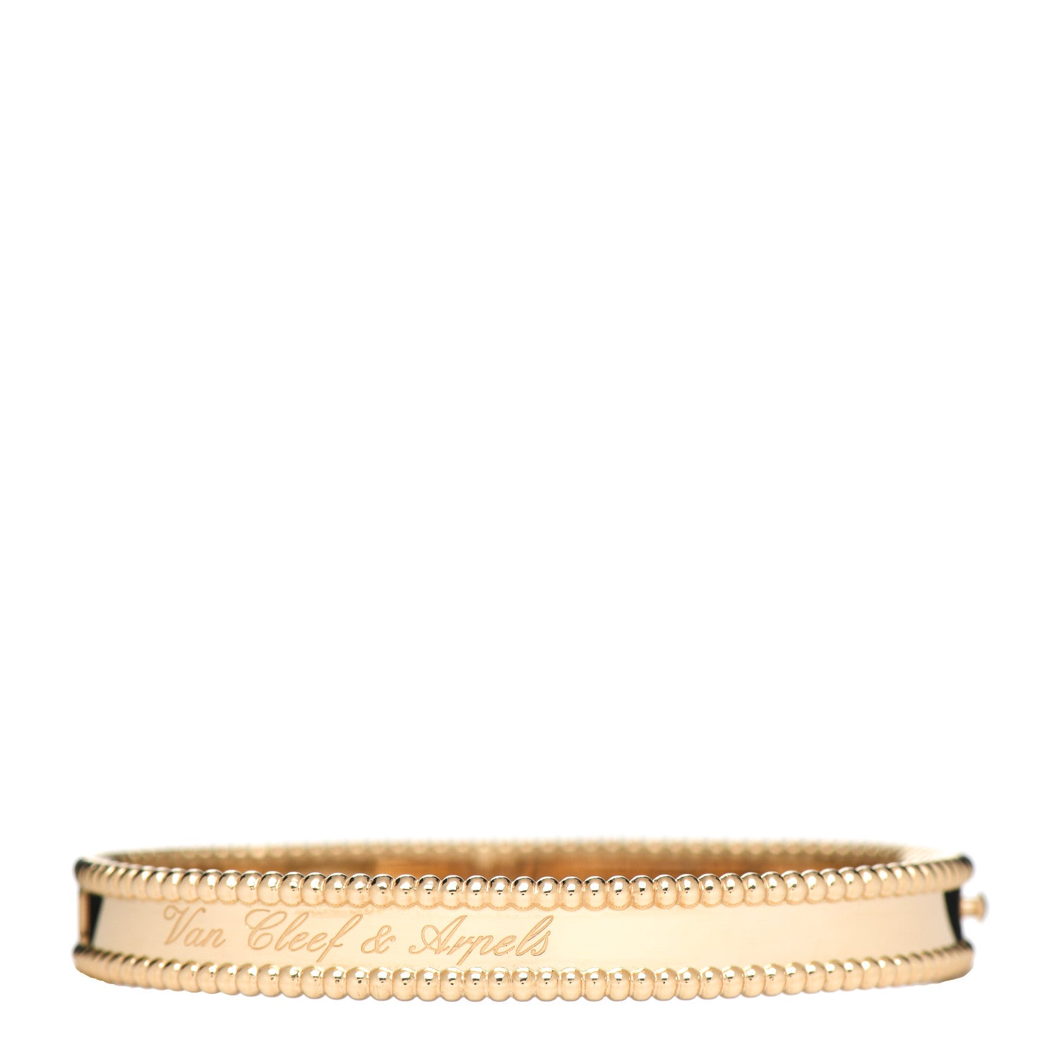 Van Cleef & Arpels 18K Yellow Gold Perlee Signature Bangle Bracelet M 1 of 6