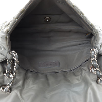 Chanel Nylon Quilted Medium Tweed on Stitch Bubble Flap Grey 4 of 9