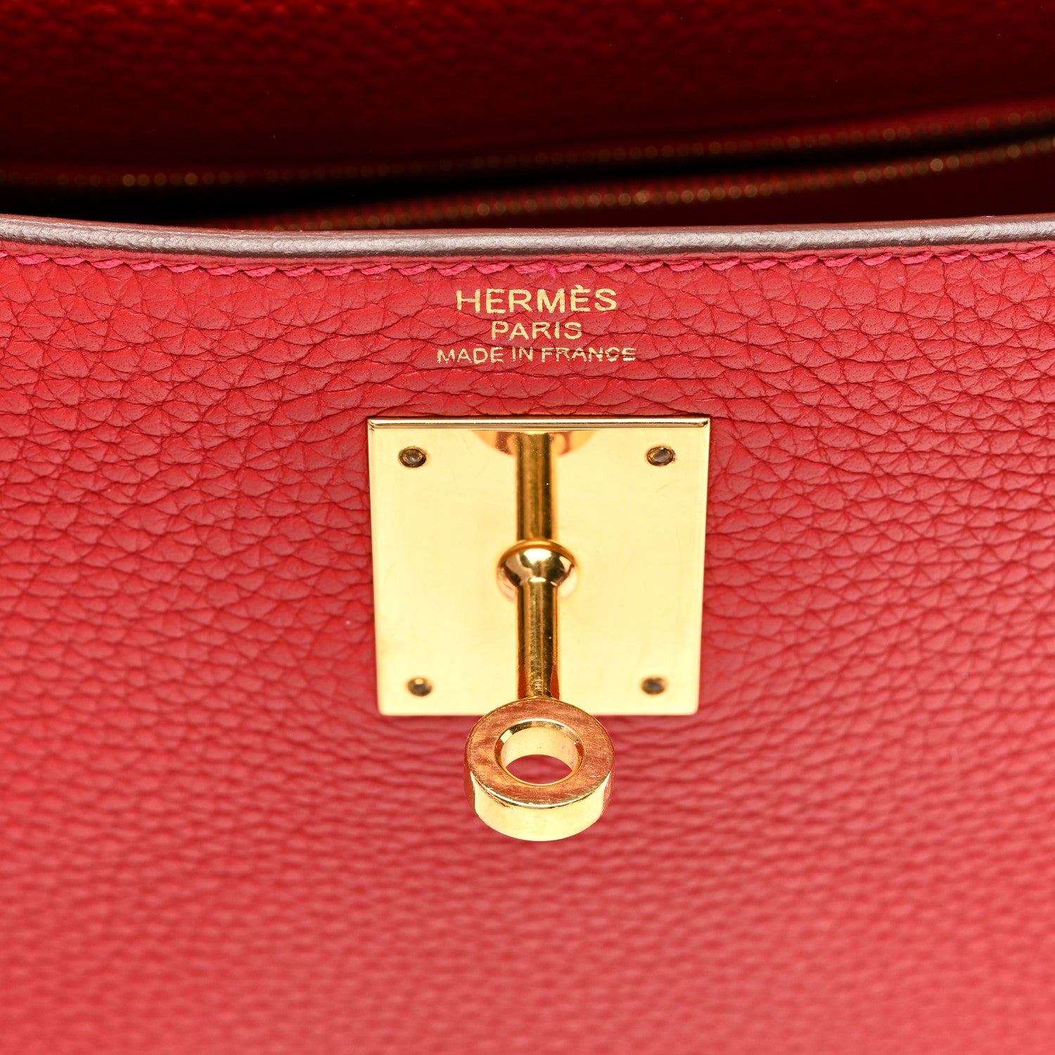 Hermes Togo Kelly Retourne 28 Rouge Casaque 6 of 10