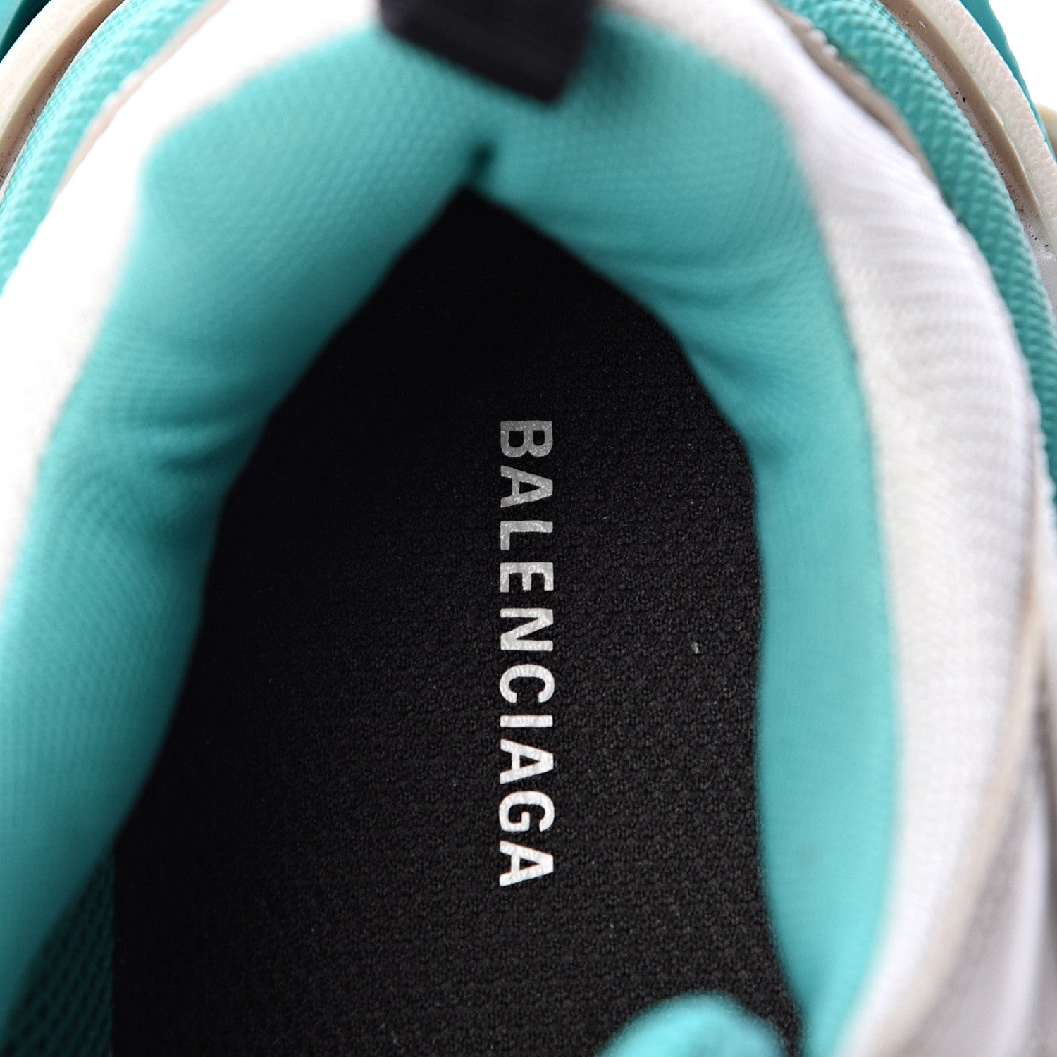 Balenciaga Fabric Mesh Womens Triple S Sneakers 37 White Green Grye 7 of 8