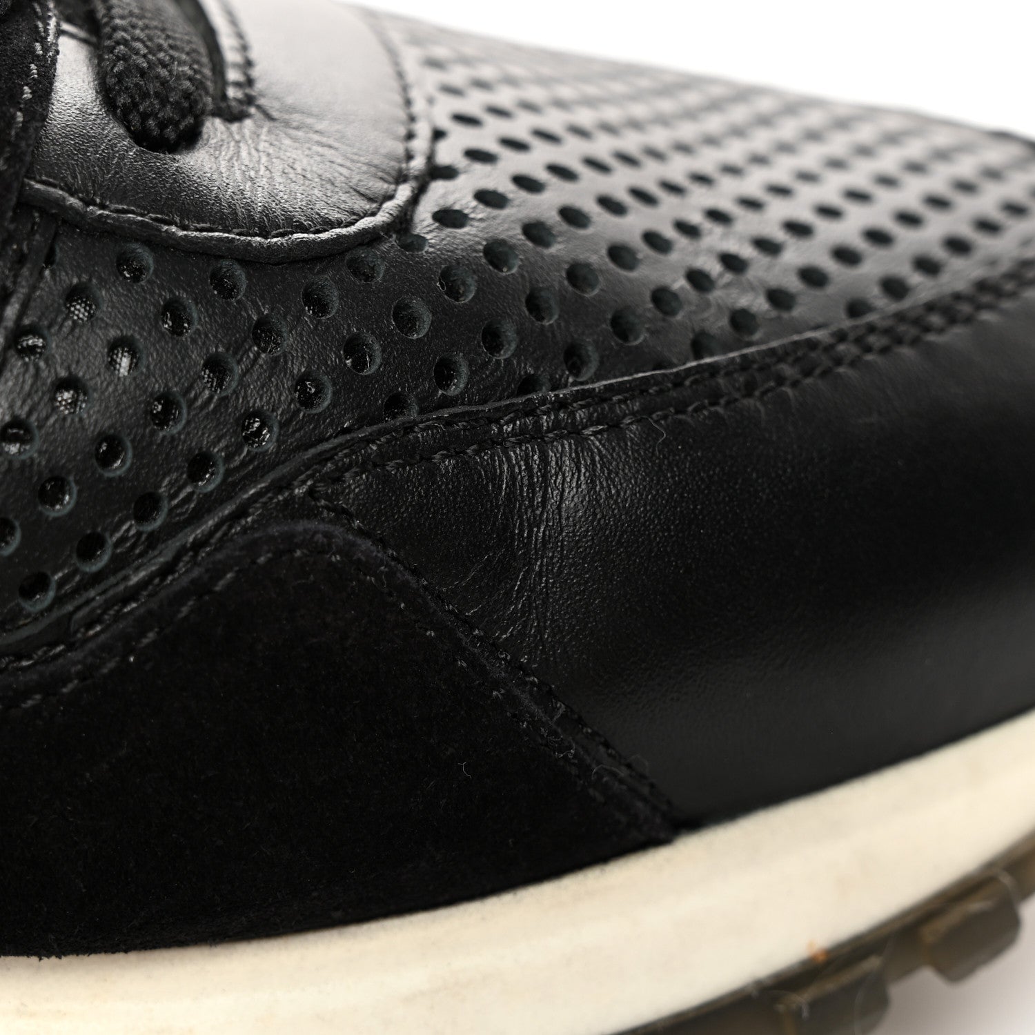 Louis Vuitton Nubuck Calfskin Perforated Run Away Sneakers 38.5 Black 11 of 16