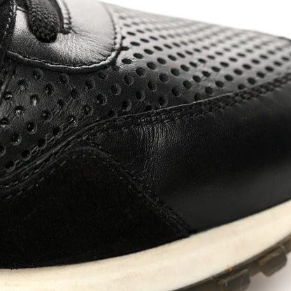 Louis Vuitton Nubuck Calfskin Perforated Run Away Sneakers 38.5 Black 11 of 16