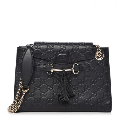 Gucci Guccissima Small Emily Shoulder Bag Black 1 of 11