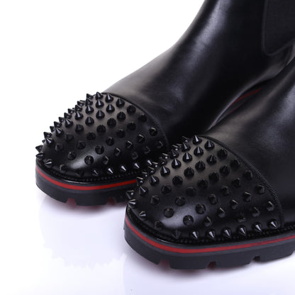 Christian Louboutin Calfskin Mens Melon Spikes Flat Chelsea Boots 43.5 Black 5 of 13