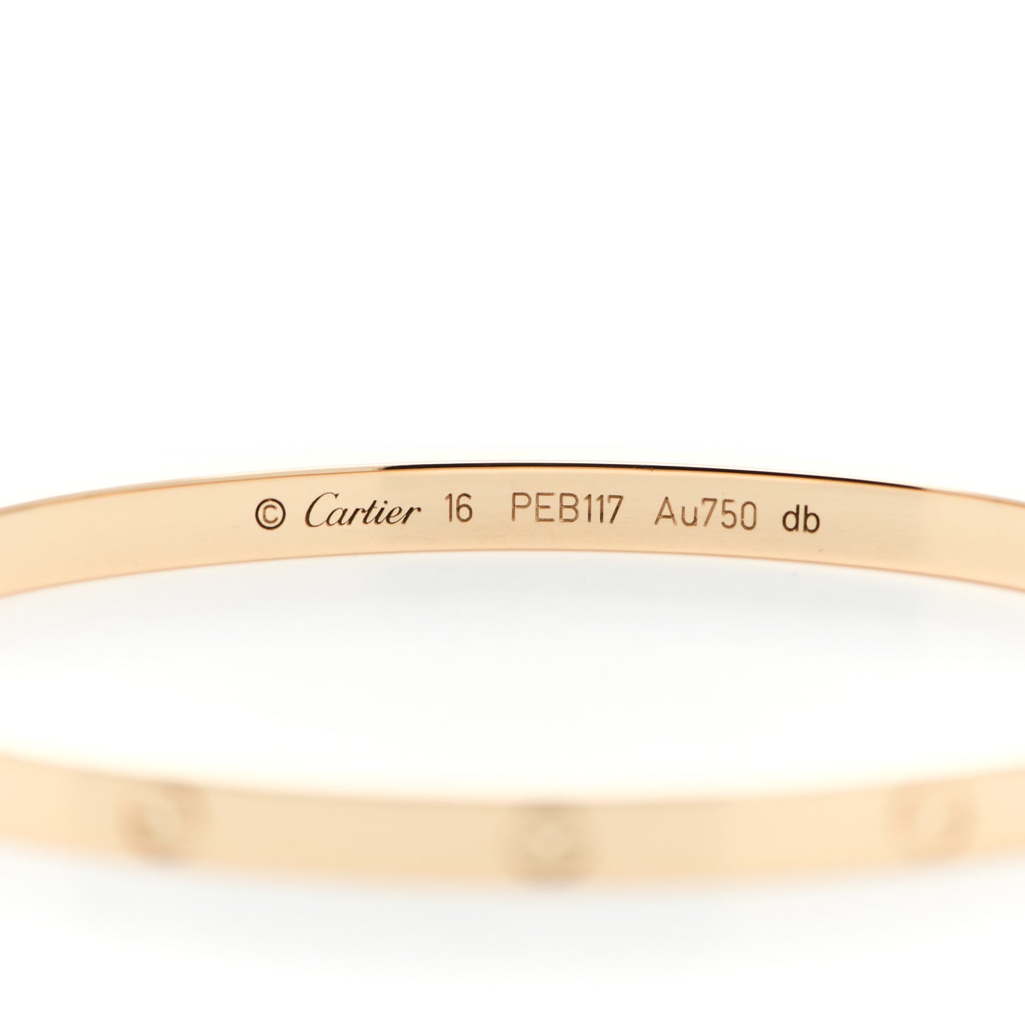 18K Yellow Gold Small LOVE Bracelet 16