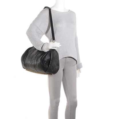Alexander Wang Pebbled Lambskin Rocco Black Antique Brass Hardware 2 of 7