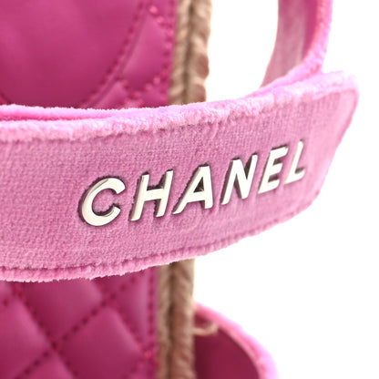 Chanel Velvet CC Flat Sandals 37 Pink 9 of 10