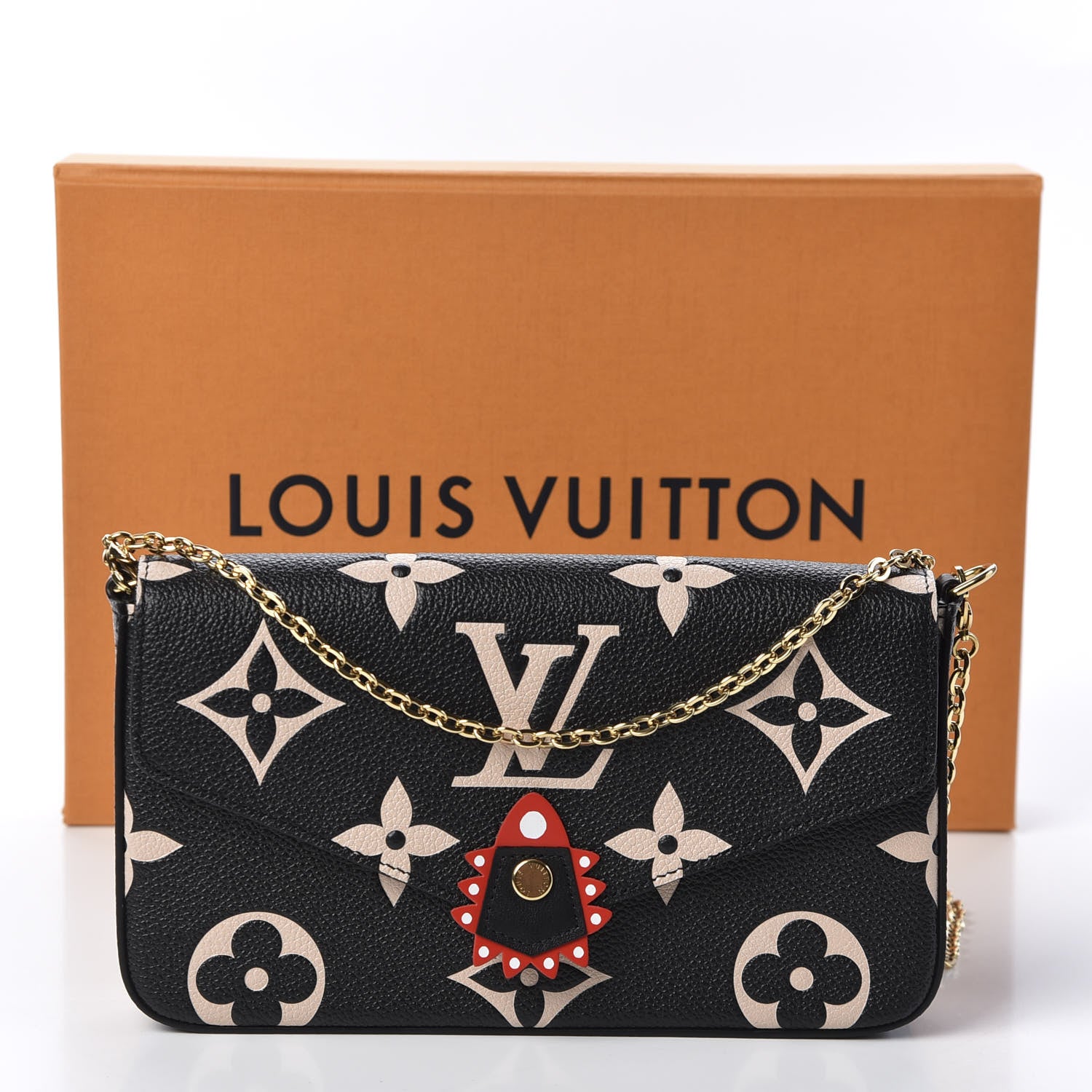 Louis Vuitton Empreinte Monogram Giant Crafty Pochette Felicie Black Creme 10 of 10