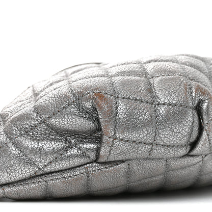 Chanel Metallic Goatskin Quilted Banane Waist Bag Fanny Pack Silver 8 of 9
