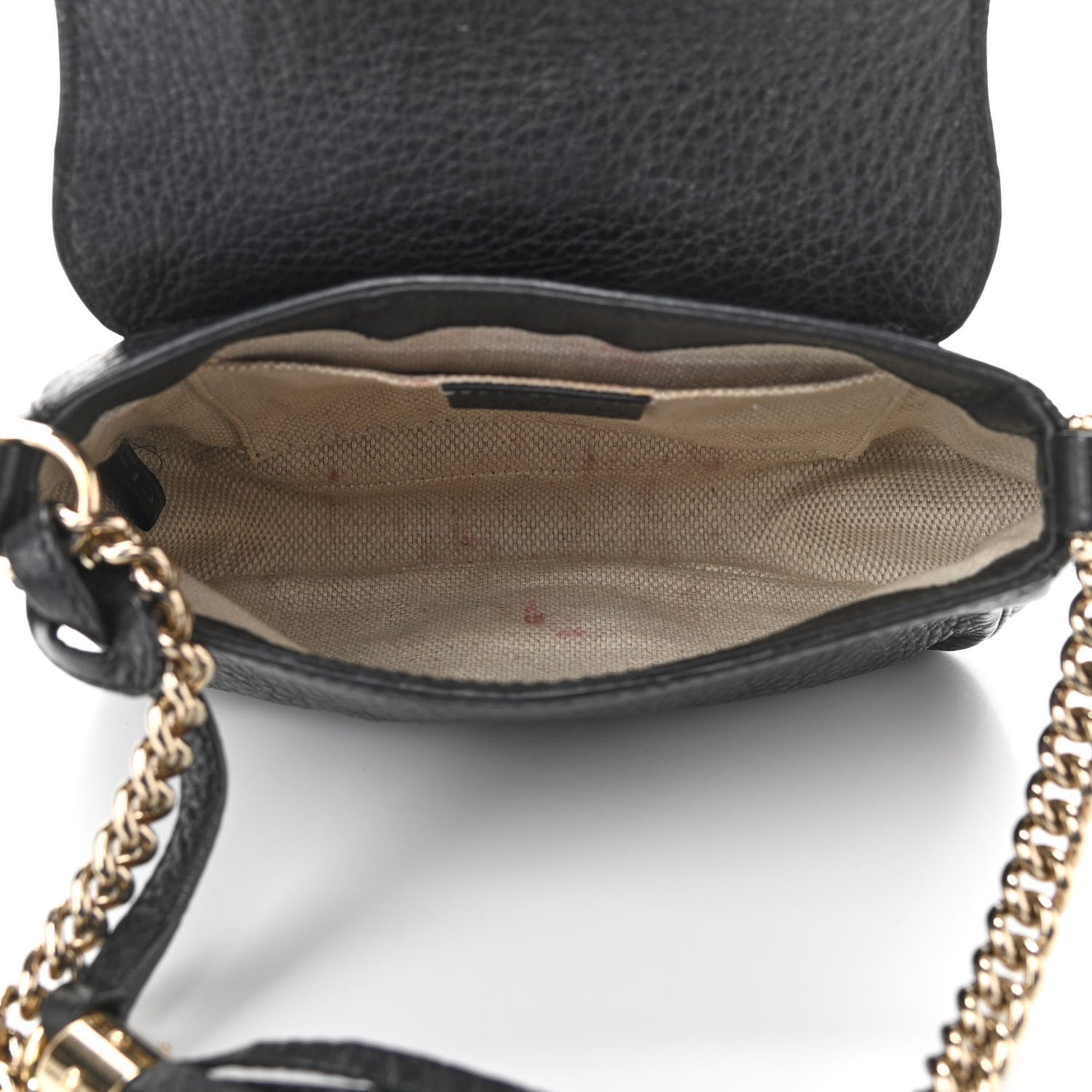 Gucci Pebbled Calfskin Small Soho Flap Crossbody Black 5 of 16