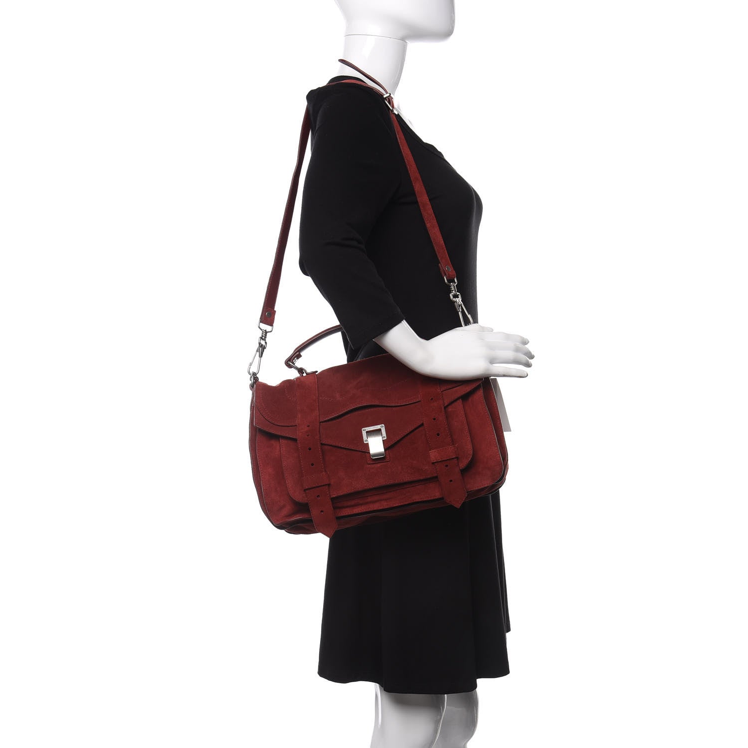 Proenza Schouler Suede Medium PS1 Satchel Midnight Plum 2 of 12