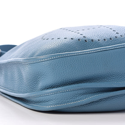 Hermes Taurillon Clemence Evelyne III PM Blue Jean 8 of 11
