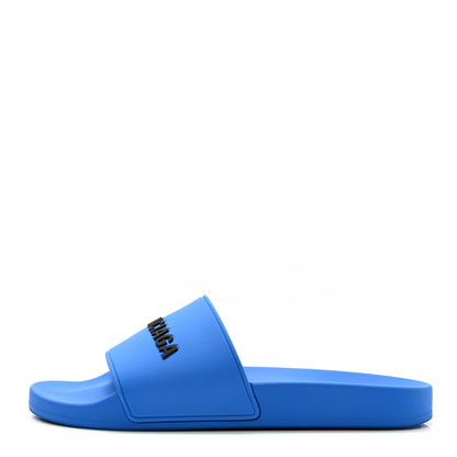 Balenciaga PVC Logo Mens Pool Slide Sandals 41 Screen Blue Black 1 of 9