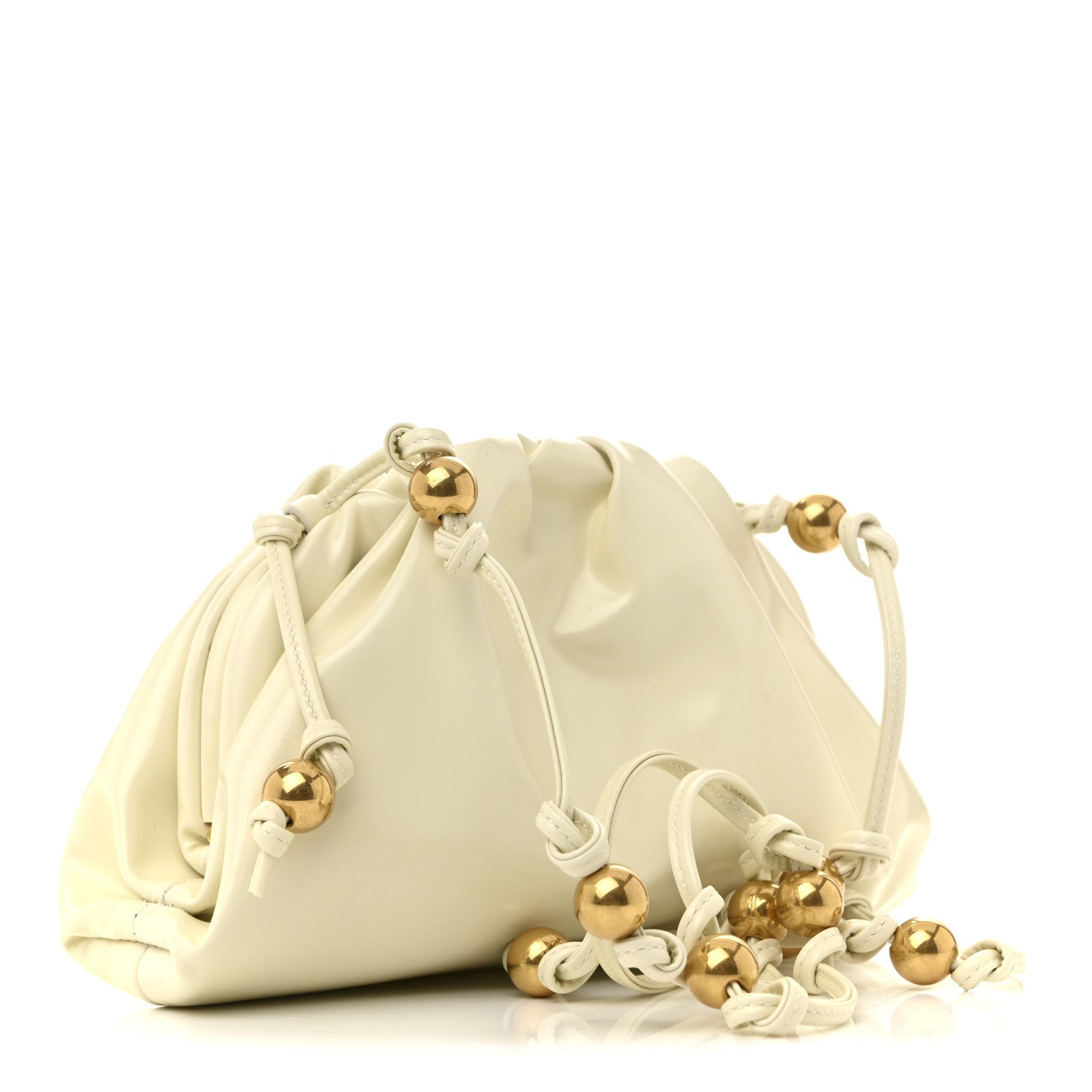 Bottega Veneta Patent Mini Pouch Chalk 3 of 11