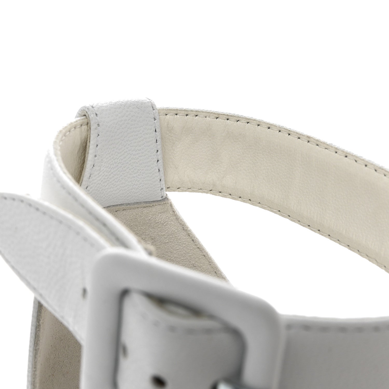 Hermes Goatskin Elda Espadrille Wedge Sandals White 12 of 12