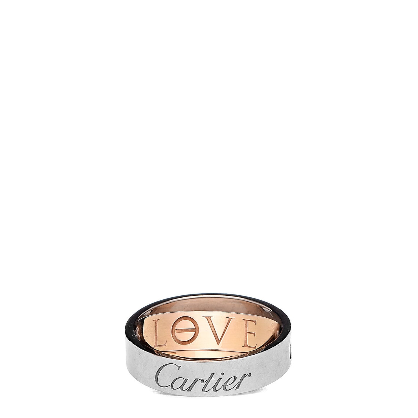 18K Pink White Gold 5.5mm Astro LOVE Ring 56 7.5