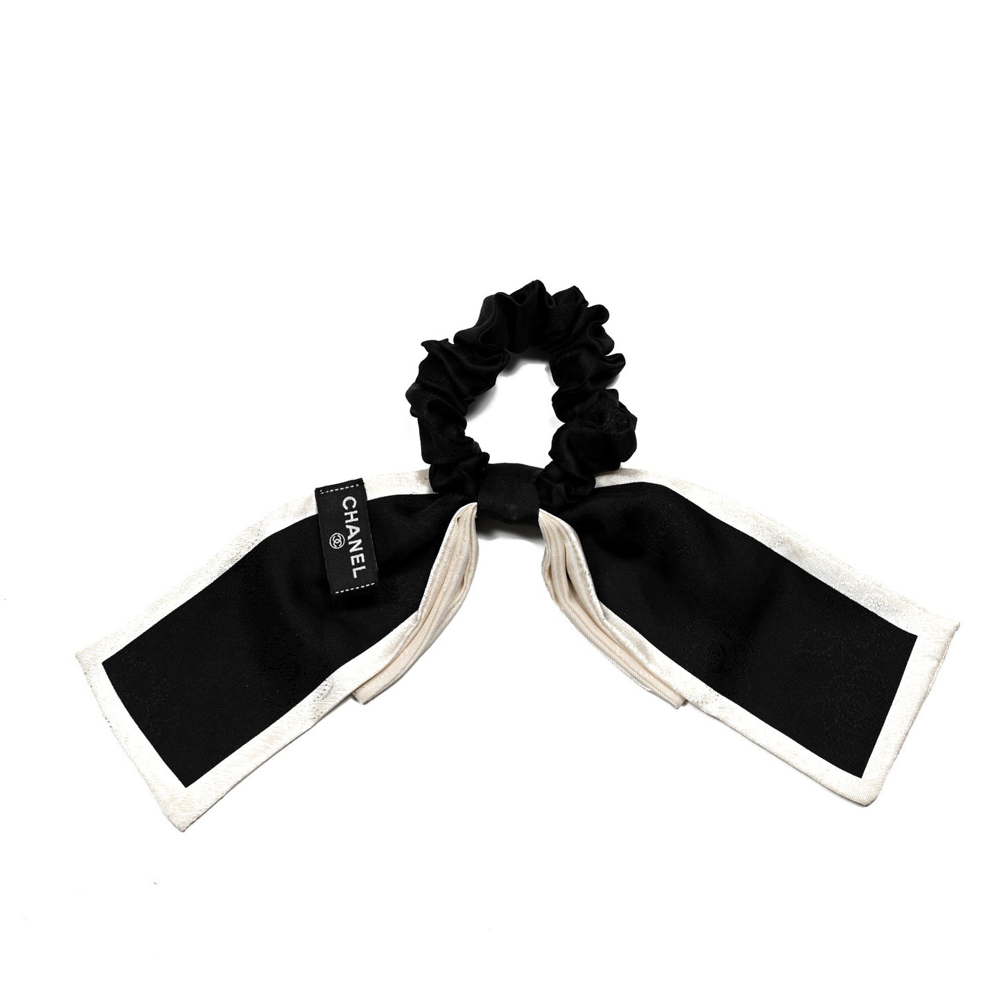 Silk Hair Tie Black Ivory