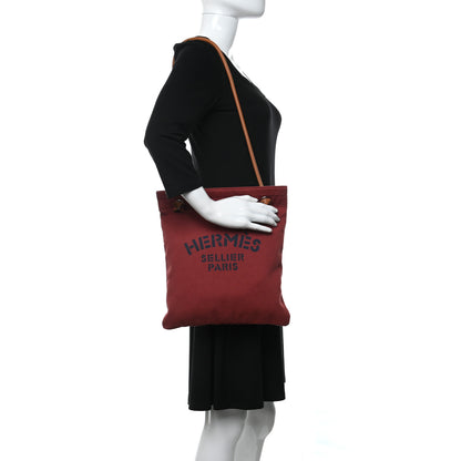 Hermes Canvas Swift Aline Grooming Bag Rouge H Gold 2 of 9