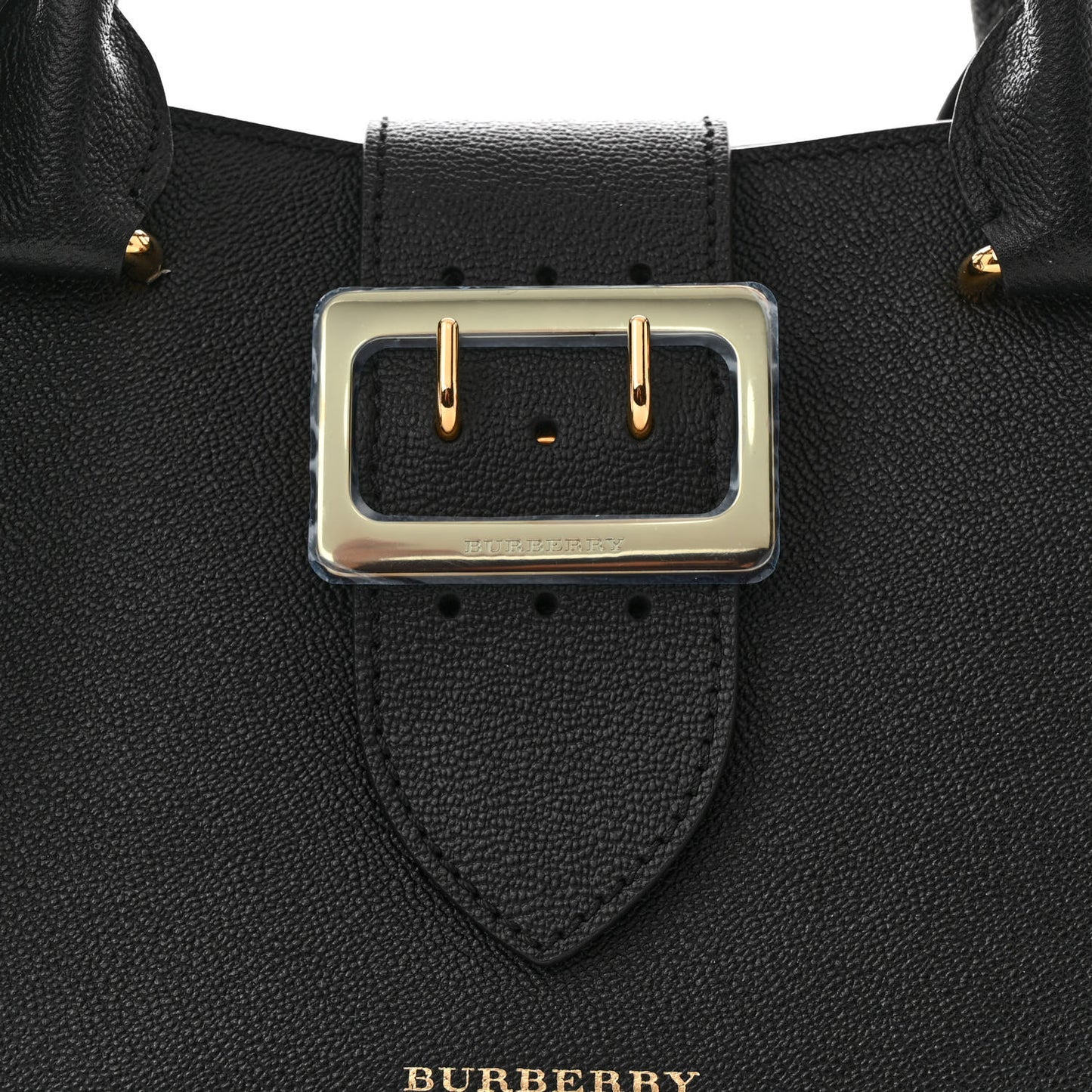 Soft Grain Calfskin Small Buckle Tote Black