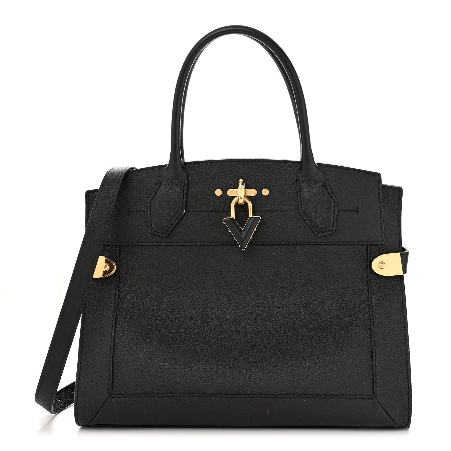 Louis Vuitton Calfskin Steamer MM Black 1 of 14