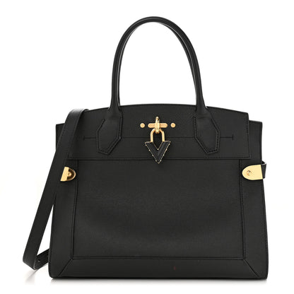 Louis Vuitton Calfskin Steamer MM Black 1 of 14