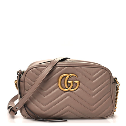 Gucci Calfskin Matelasse Small GG Marmont Chain Shoulder Bag Porcelain Rose 1 of 11