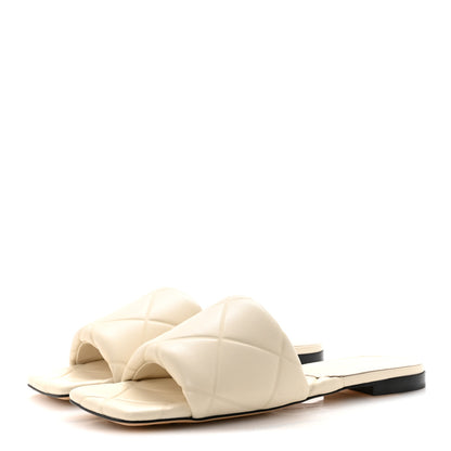 Bottega Veneta Nappa Quilted Rubber Lido Flat Sandals 41 Wax 4 of 9