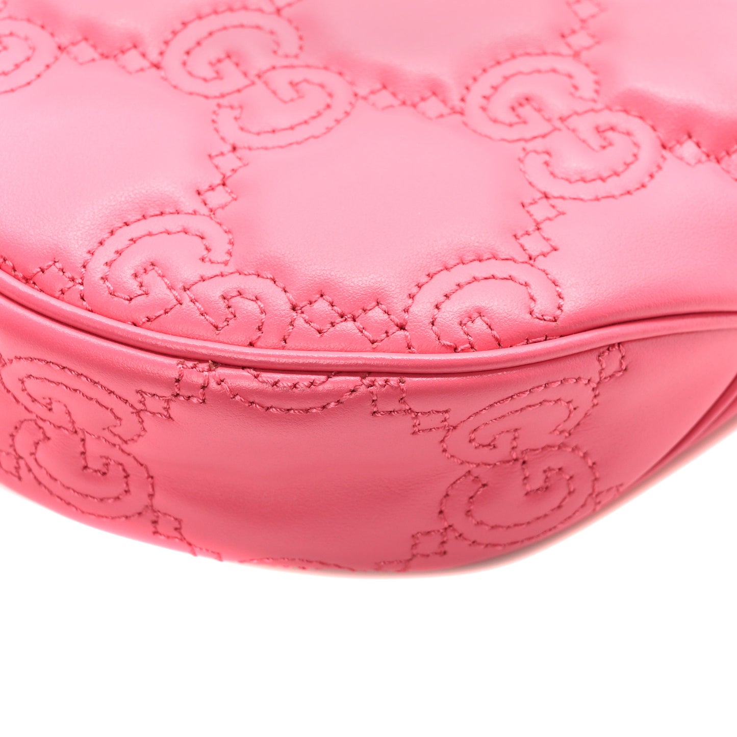 Calfskin GG Matelasse Mini Hobo Shoulder Bag Pink