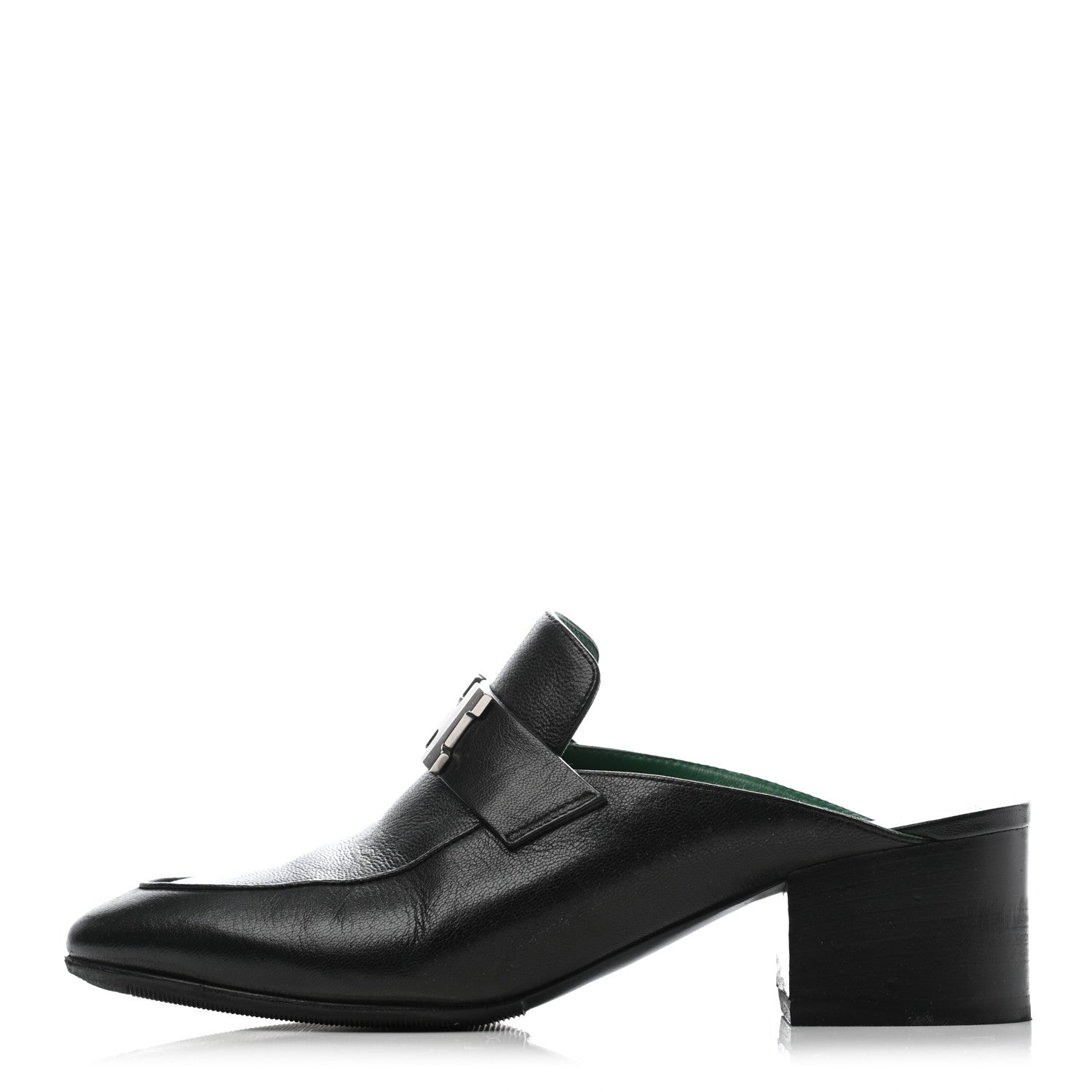 Hermes Goatskin Paradis Mules 36 Black 1 of 8
